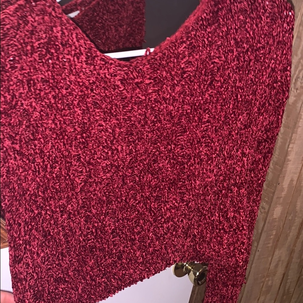 Red sweater crop top from Fashion Nova